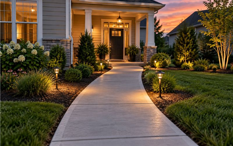 Concrete Sidewalks with Lighting-Ready Edges in Chesapeake VA